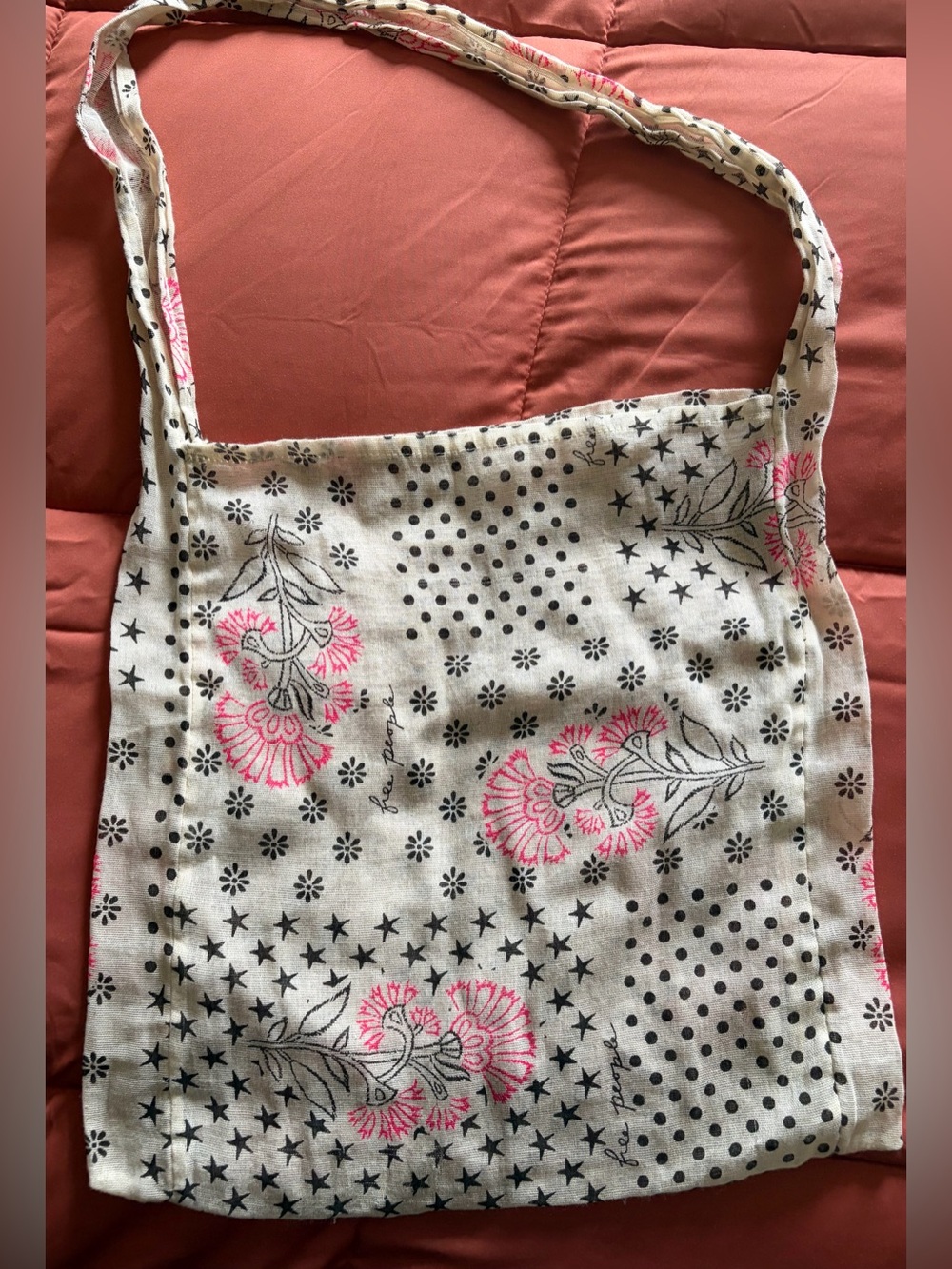Free People Bag Gauze Boho Reusable Shopping Floral Bag Tote Beach Boho - Picture 3 of 5